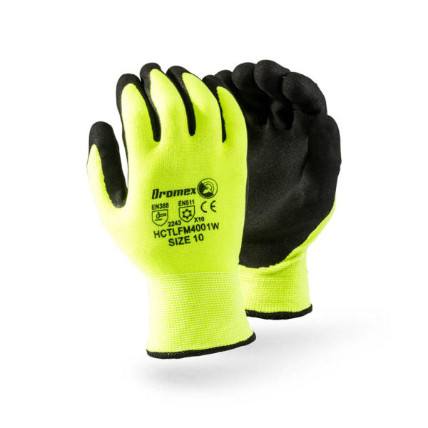 Dromex Miizu 400 Thermal Hi Viz Winter Glove (MIIZULFM4001W) Black/Yellow